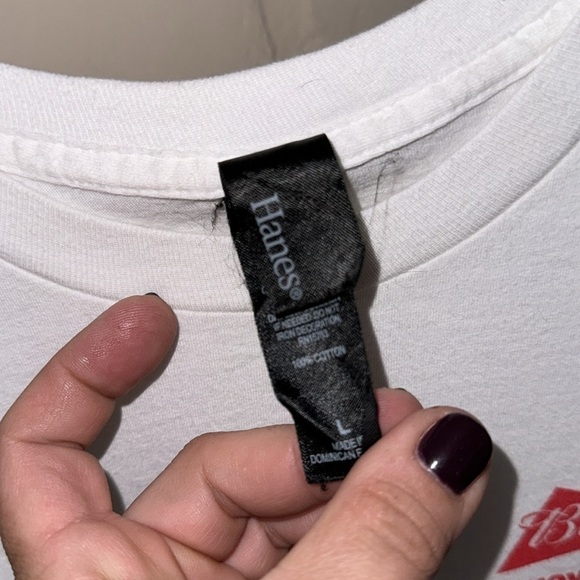 Budweiser beer shirt BuD large Hanes hang tag cotton short sleeve tee unisex - Picture 5 of 7